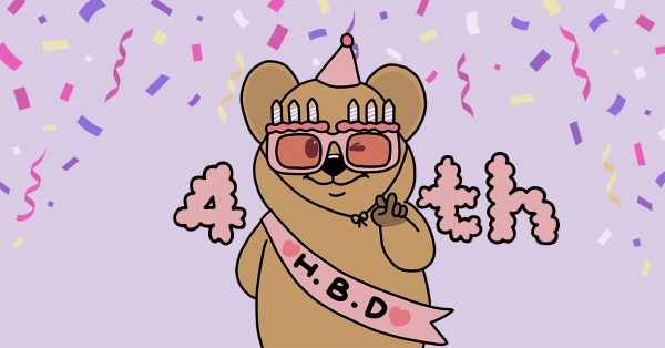 큐레터의 네 번째 생일파티 🥳 (굿즈 선물 준비 완료 🎁)
